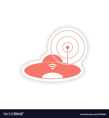 Paper sticker on white background Wi-Fi router vector image