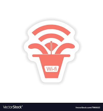 Paper sticker on white background Wi-Fi router vector image