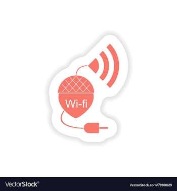 Paper sticker on white background Wi-Fi router vector image