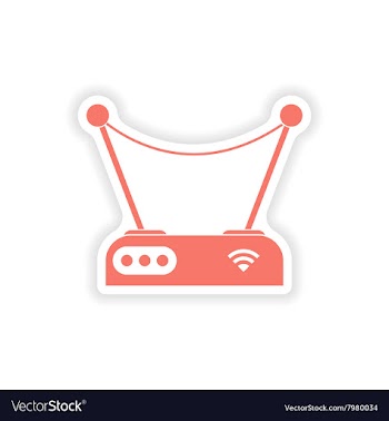 Paper sticker on white background Wi-Fi router vector image