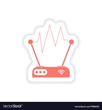 Paper sticker on white background Wi-Fi router vector image