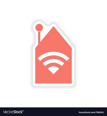 Paper sticker on white background Wi-Fi router vector image
