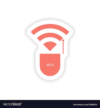 Paper sticker on white background Wi-Fi router vector image