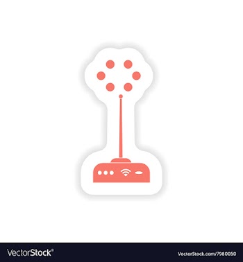 Paper sticker on white background Wi-Fi router vector image