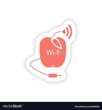 Paper sticker on white background Wi-Fi router vector image