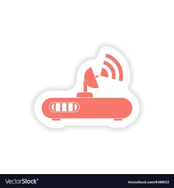 Paper sticker on white background Wi-Fi router vector image