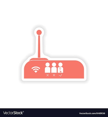 Paper sticker on white background Wi-Fi router vector image