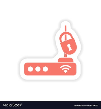Paper sticker on white background Wi-Fi router vector image