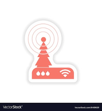 Paper sticker on white background Wi-Fi router vector image
