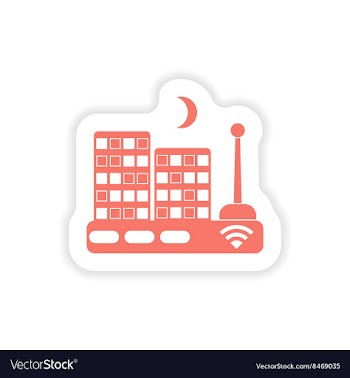 Paper sticker on white background Wi-Fi router vector image