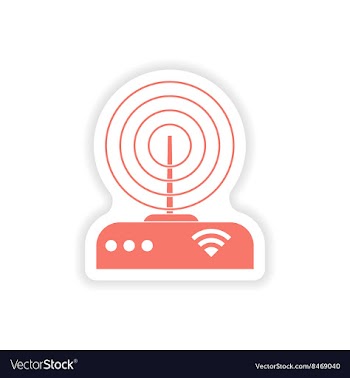 Paper sticker on white background Wi-Fi router vector image