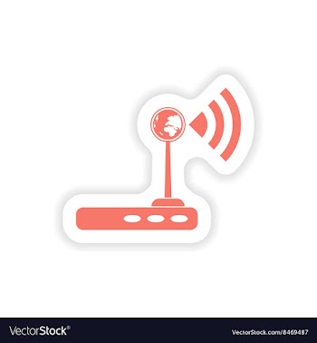 Paper sticker on white background Wi-Fi router vector image