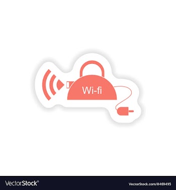 Paper sticker on white background Wi-Fi router vector image
