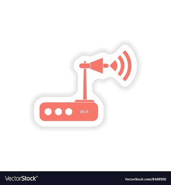Paper sticker on white background Wi-Fi router vector image