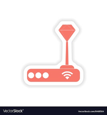 Paper sticker on white background Wi-Fi router vector image