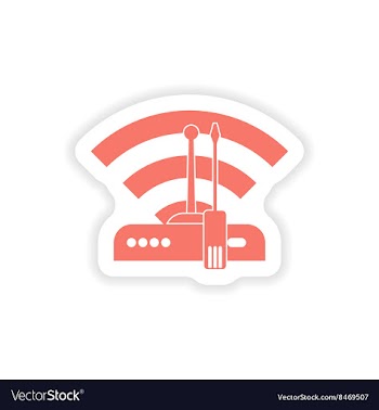 Paper sticker on white background Wi-Fi router vector image