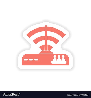 Paper sticker on white background Wi-Fi router vector image