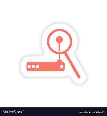 Paper sticker on white background Wi-Fi router vector image