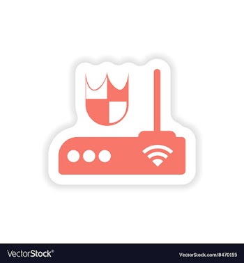 Paper sticker on white background Wi-Fi router vector image