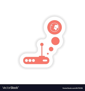 Paper sticker on white background Wi-Fi router vector image