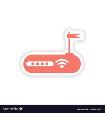 Paper sticker on white background Wi-Fi router vector image