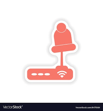 Paper sticker on white background Wi-Fi router vector image