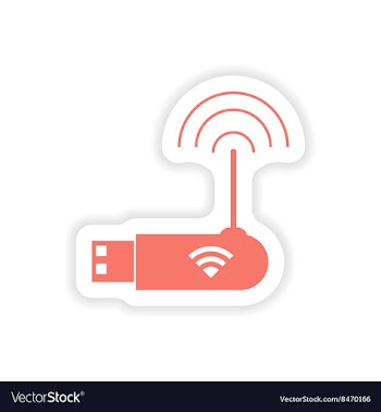 Paper sticker on white background Wi-Fi router vector image