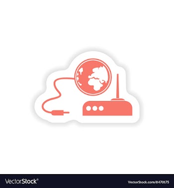Paper sticker on white background Wi-Fi router vector image