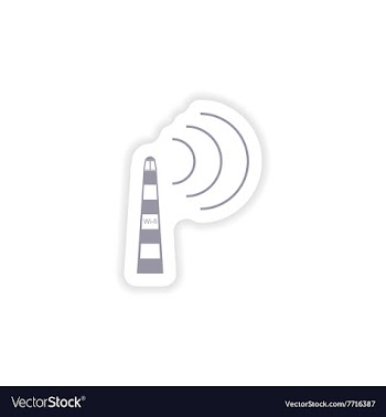 Paper sticker on white background Wi fi tower vector image