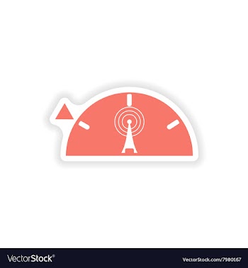 Paper sticker on white background Wi fi tower vector image