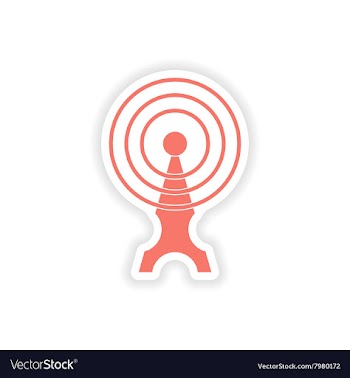 Paper sticker on white background Wi fi tower vector image