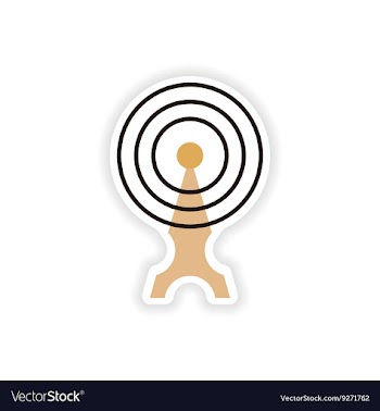 Paper sticker on white background Wi fi tower vector image
