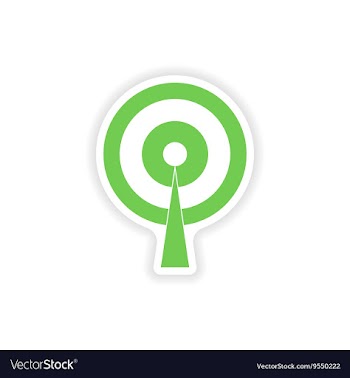 Paper sticker on white background Wi fi tower vector image
