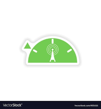 Paper sticker on white background Wi fi tower vector image