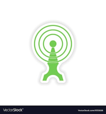 Paper sticker on white background Wi fi tower vector image