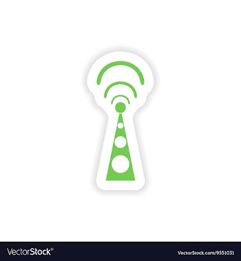 Paper sticker on white background Wi fi tower vector image