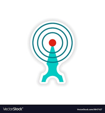 Paper sticker on white background Wi fi tower vector image