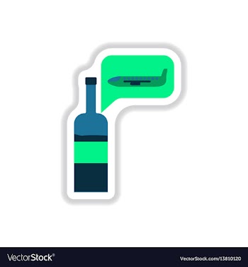 Paper sticker on white background wine plane vector image