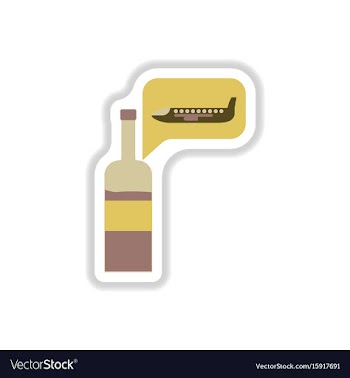 Paper sticker on white background wine plane vector image