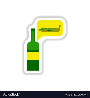 Paper sticker on white background wine plane vector image