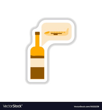 Paper sticker on white background wine plane vector image
