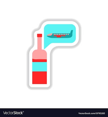 Paper sticker on white background wine plane vector image