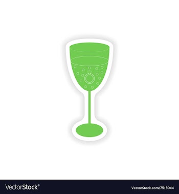 Paper sticker on white background wineglass ring vector image