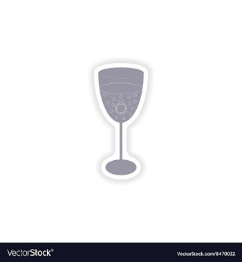 Paper sticker on white background wineglass ring vector image