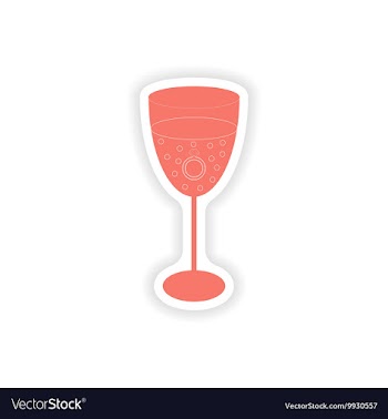 Paper sticker on white background wineglass ring vector image