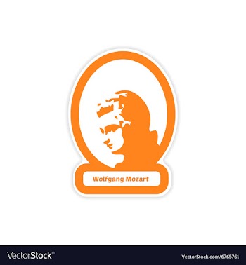 Paper sticker on white background Wolfgang Amadeus vector image