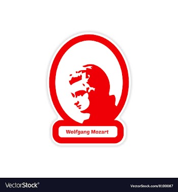Paper sticker on white background Wolfgang Amadeus vector image