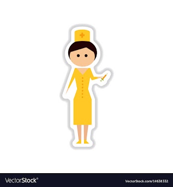 Paper sticker on white background woman doctor vector image