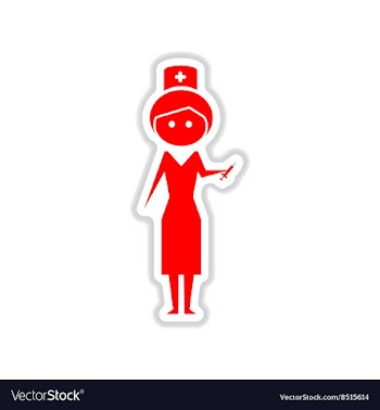 Paper sticker on white background woman doctor vector image