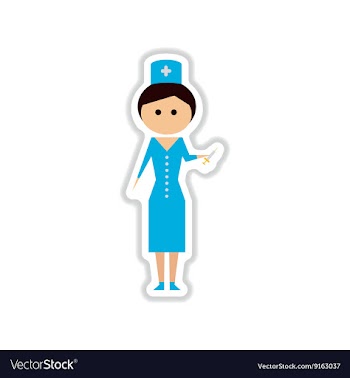 Paper sticker on white background woman doctor vector image